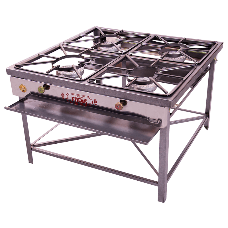 Cocina Semi-Industrial 4 Hornillas (Mesa y Pie)